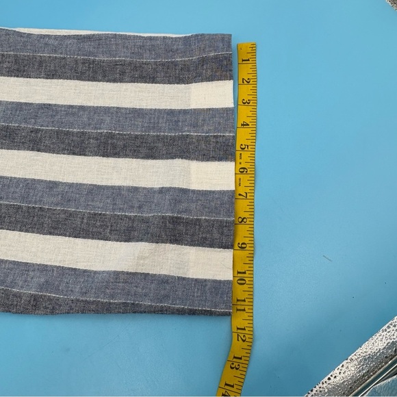 Lauren Conrad Linen Blend Wide Leg Cropped Pants Tan White Stripes New Womens XL - Picture 5 of 9